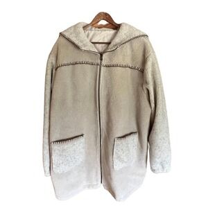 New York Classics Hooded Oatmeal fleece zip front jacket  size 2X